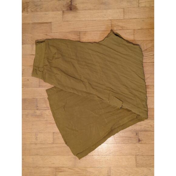 RTR Madewell Green Wide Leg High Rise Pleated Drapey Loose Cargo Pants Size 12 - Picture 7 of 13